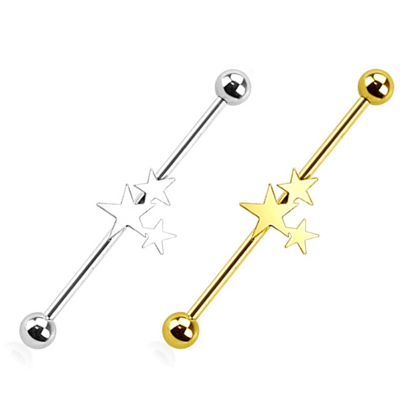 Industrial piercing, 3 darab csillaggal