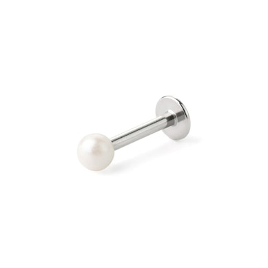 Labret gyöngyház hatású akril golyóval, különféle színekben