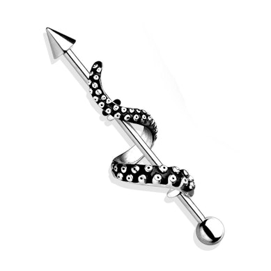 Industrial piercing, tüske végekkel, polip csáppal