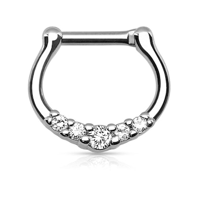 Septum piercing öt darab kővel