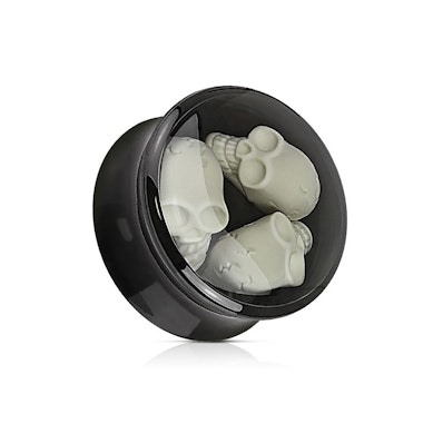 Plug akrilból, három koponyával