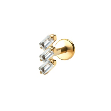 Titán labret baguette csiszolású kövekkel