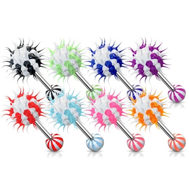 Nyelv piercing süni golyóval