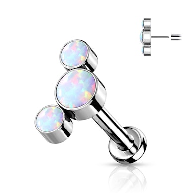 Push-in titán labret különböző opál kövekkel