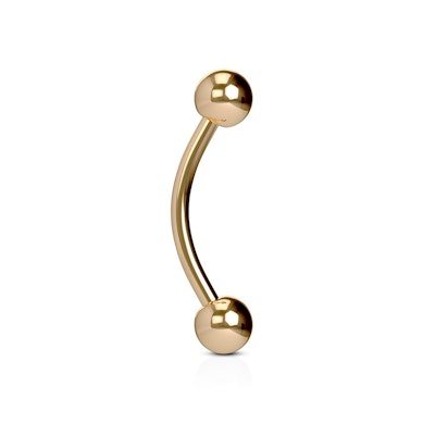 Hajlított szárú piercing, vörös arany bevonattal