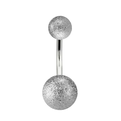 Köldök piercing, homokfúvott golyóval