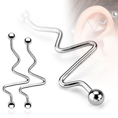 Industrial piercing, szívritmus dizájnnal