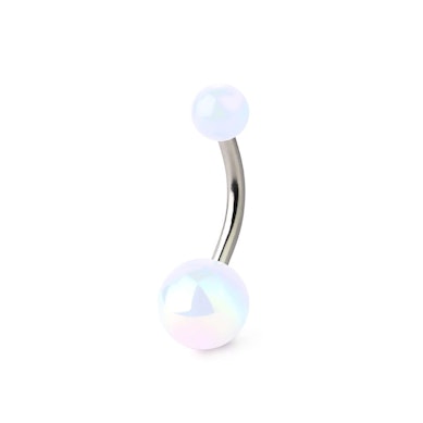 Köldök piercing fémes hatású golyókkal