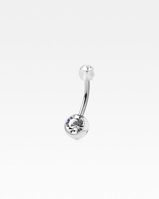 Köldök piercing akril golyókkal, kő dísszel