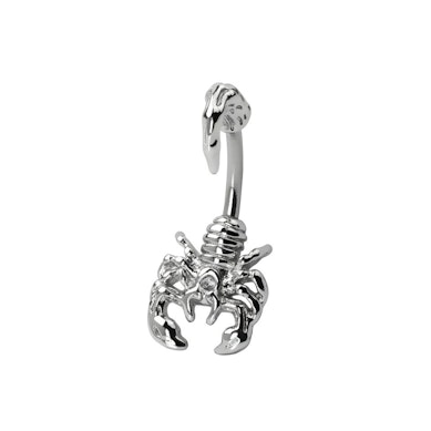 Köldök piercing skorpió dísszel