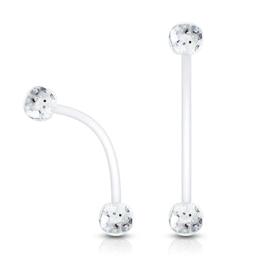 Köldök piercing kismamáknak csillogó golyókkal