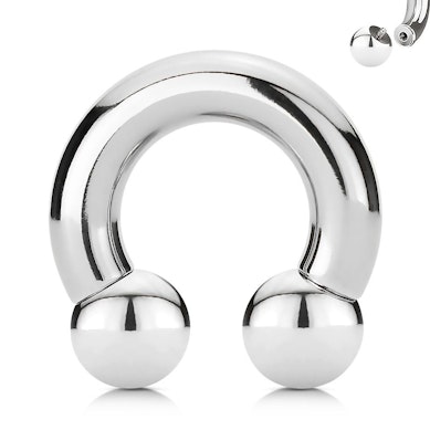 Patkó piercing, nagyméretű, belső menetes