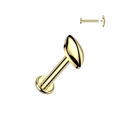 Titán labret lekerekített, ovális dísszel