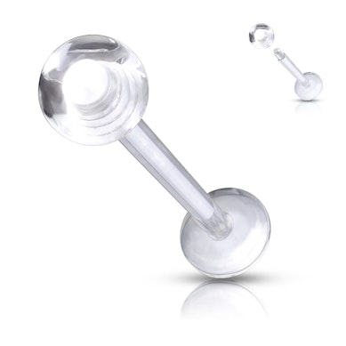 Átlátszó labret retainer golyóval