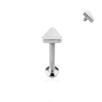 Labret háromszög dísszel, belső menettel