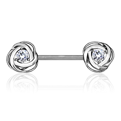 Mell piercing köves rózsákkal