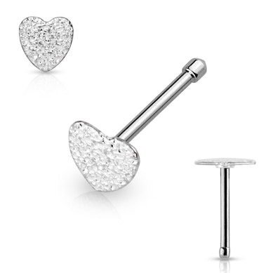 Orr piercing egyenes szárral, kalapált szívvel