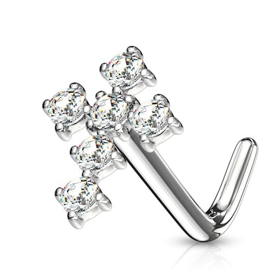 Orr piercing 14 karátos aranyból csillogó köves kereszttel