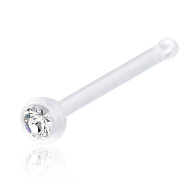 Orr piercing akrilból, kővel díszített golyóval