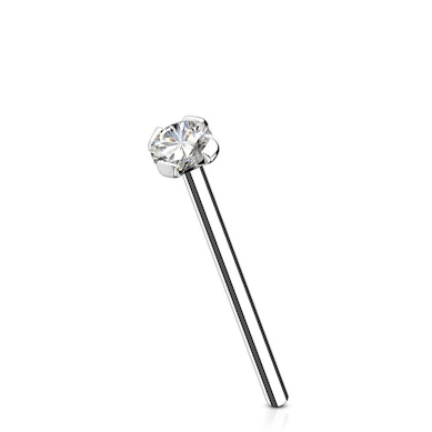 Fish tail orr piercing, 14 karátos aranyból, kővel