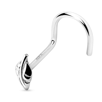 Orr piercing 14 karátos aranybó, levéllel