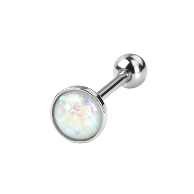Nyelv piercing opál kővel