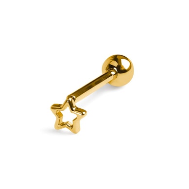 Titán nyelvpiercing csillaggal