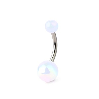 Köldök piercing fémes hatású golyókkal