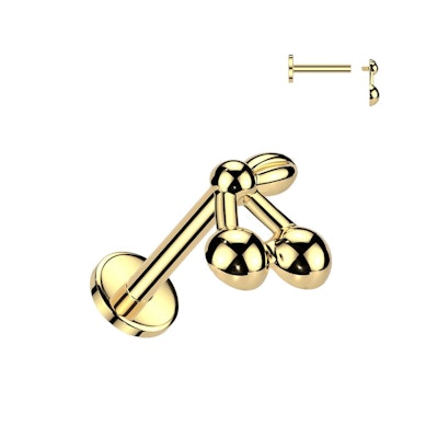 Cseresznyés titán labret lapos hátoldallal