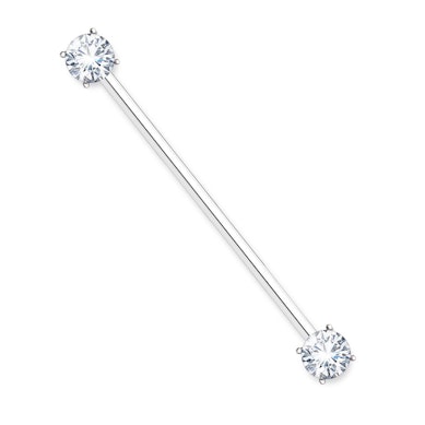 Industrial piercing átlátszó kővel