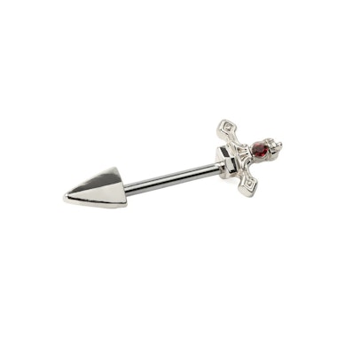 Mellbimbó piercing, tőr alakú