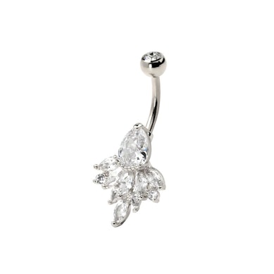 Köldök piercing hosszúkás kövekkel