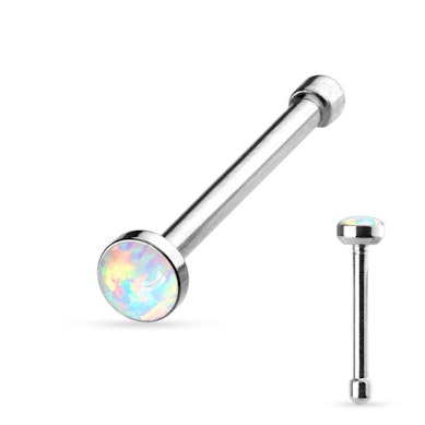 Orr piercing egyenes szárral, opál kővel