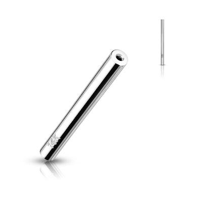 Menet nélküli, push-in barbell, 14K aranyból