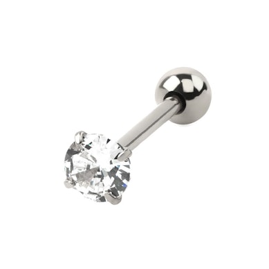 Nyelvpiercing kerek kristállyal