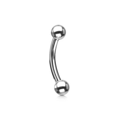 Hajlított szárú piercing, golyó végekkel