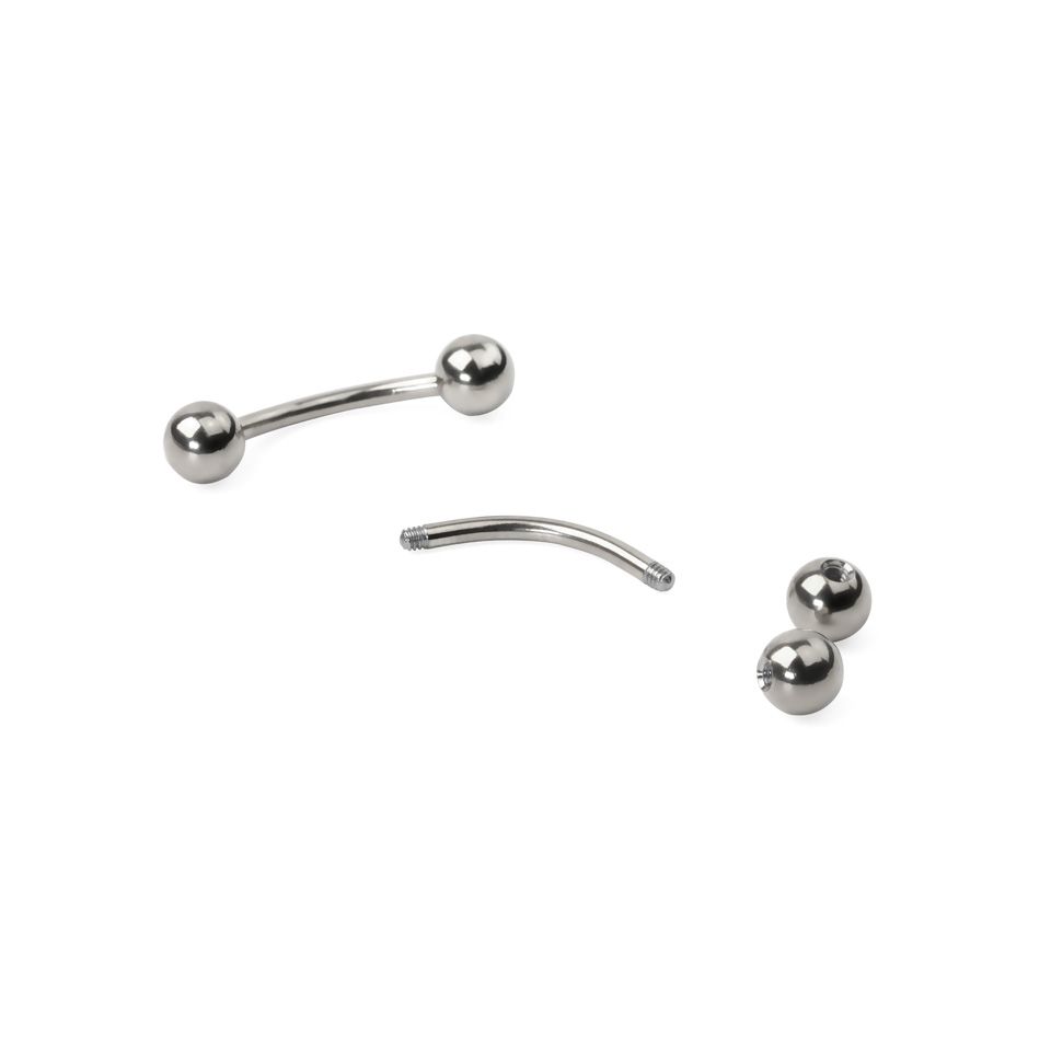 Hajlított szárú piercing titánból