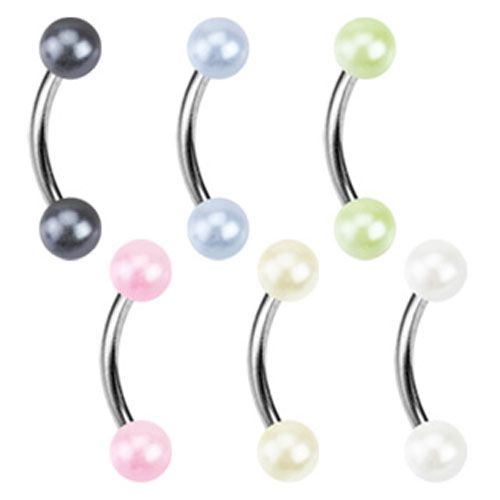Hajlított szárú piercing gyönggyel