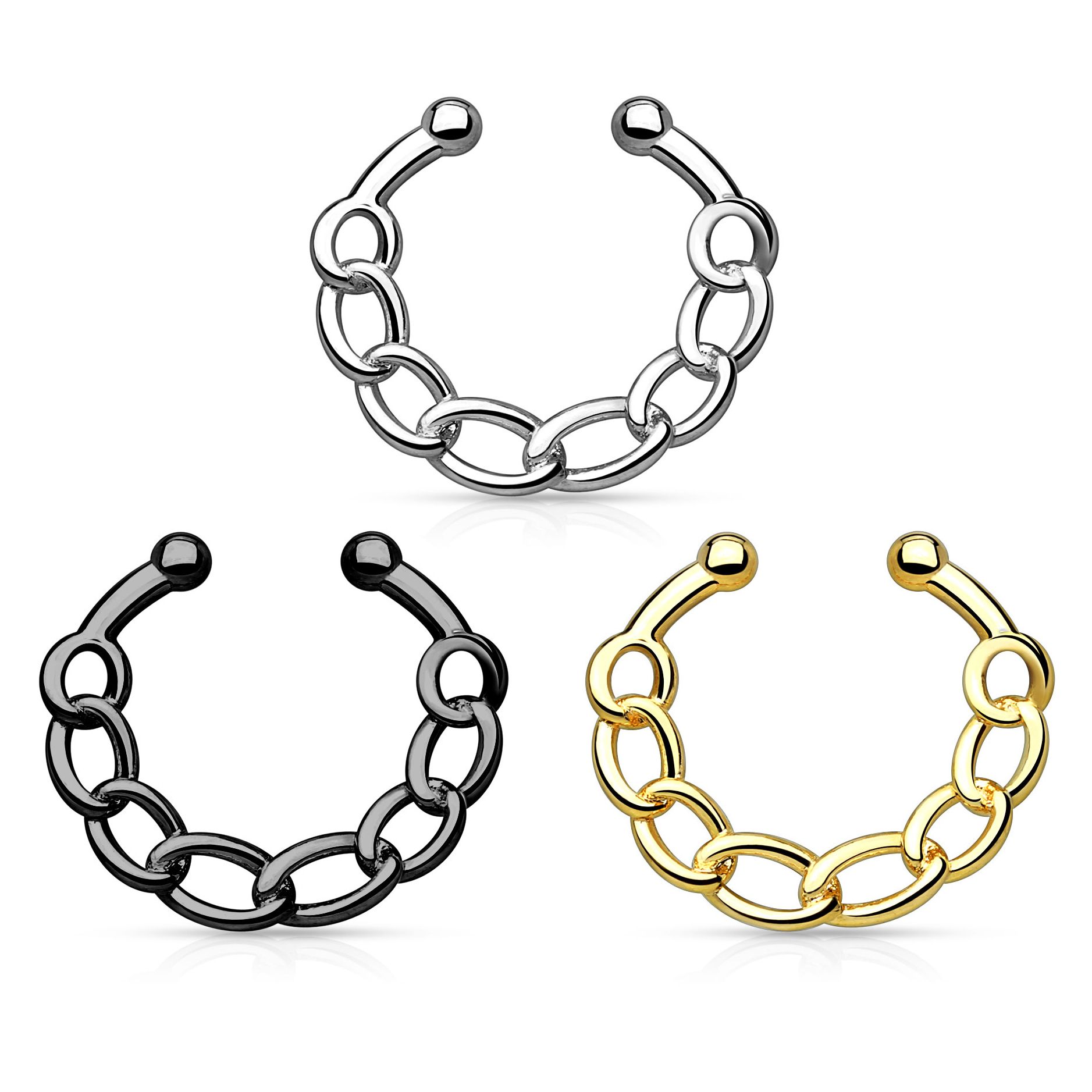 Fake septum piercing lánc díszítéssel