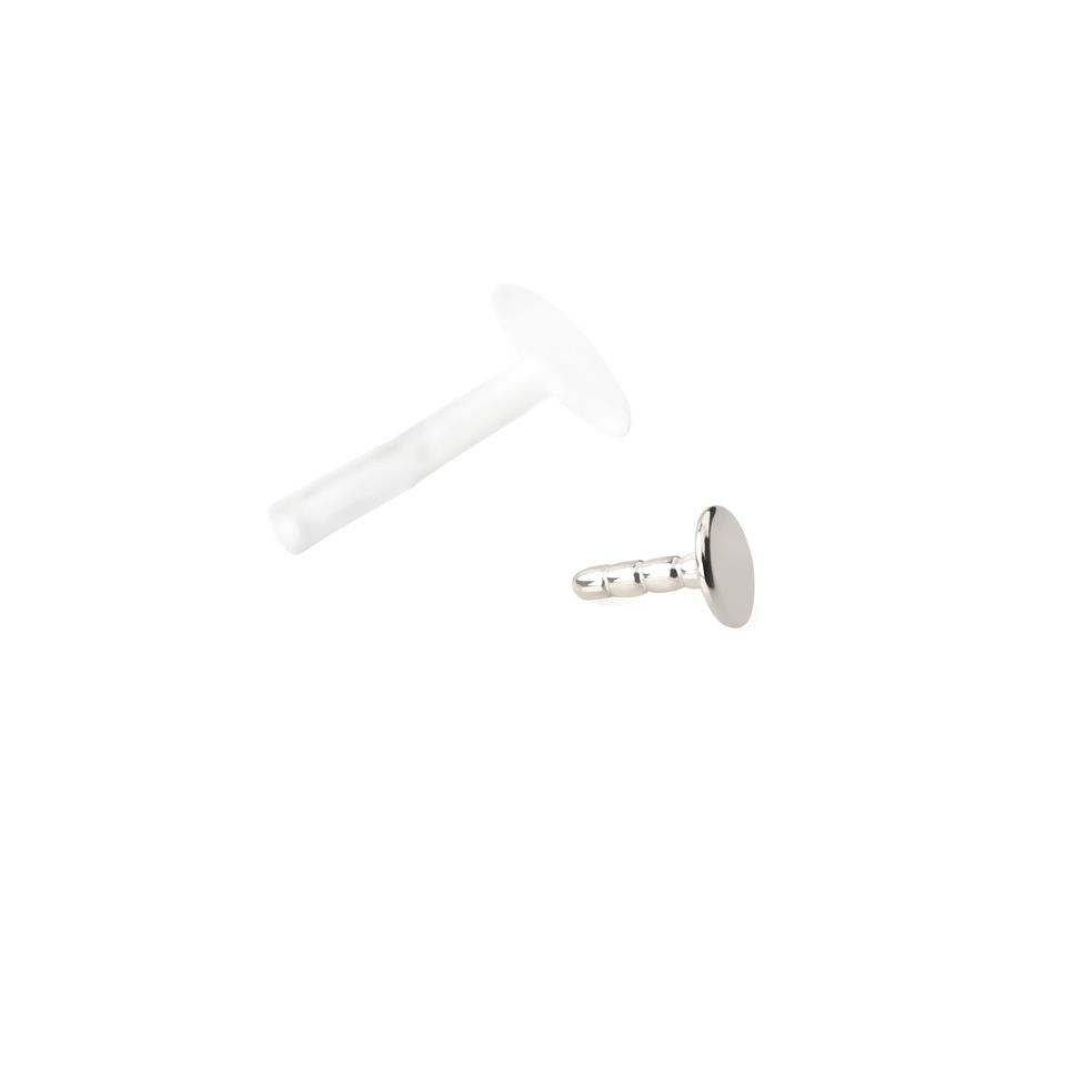 Labret 14K arany korong fejjel, bioplaszt szárral