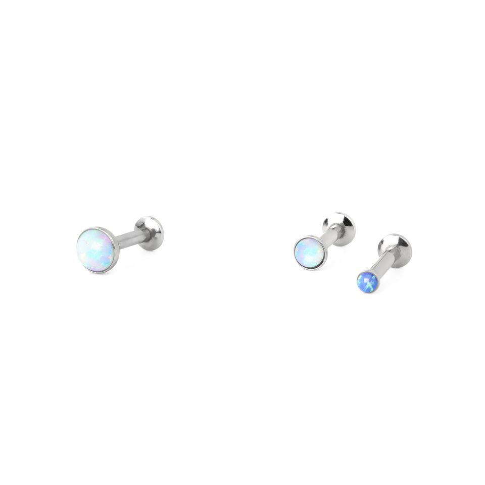 Push-in labret opállal díszítve