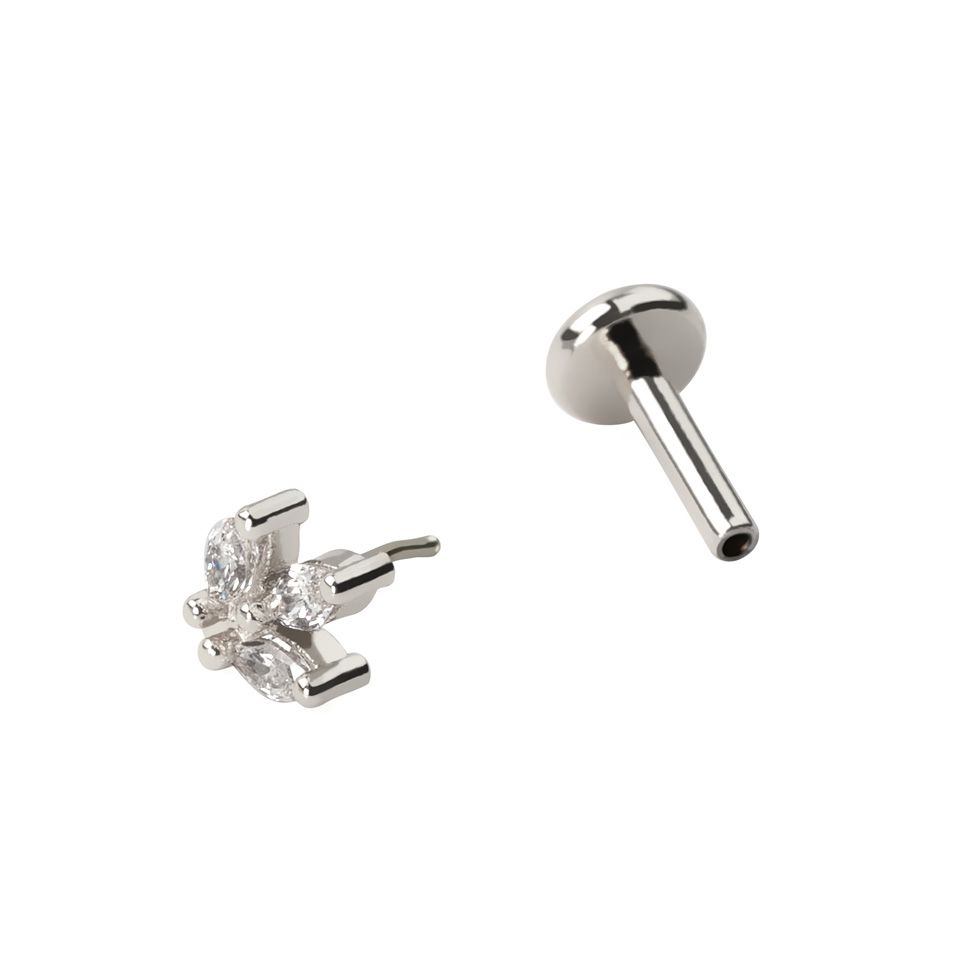 Push-in labret marquise kövekkel