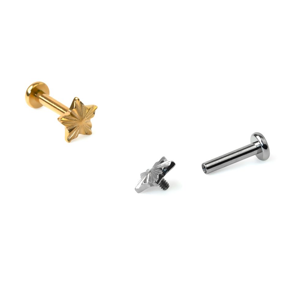 Csillagos titán labret textúrált mintával