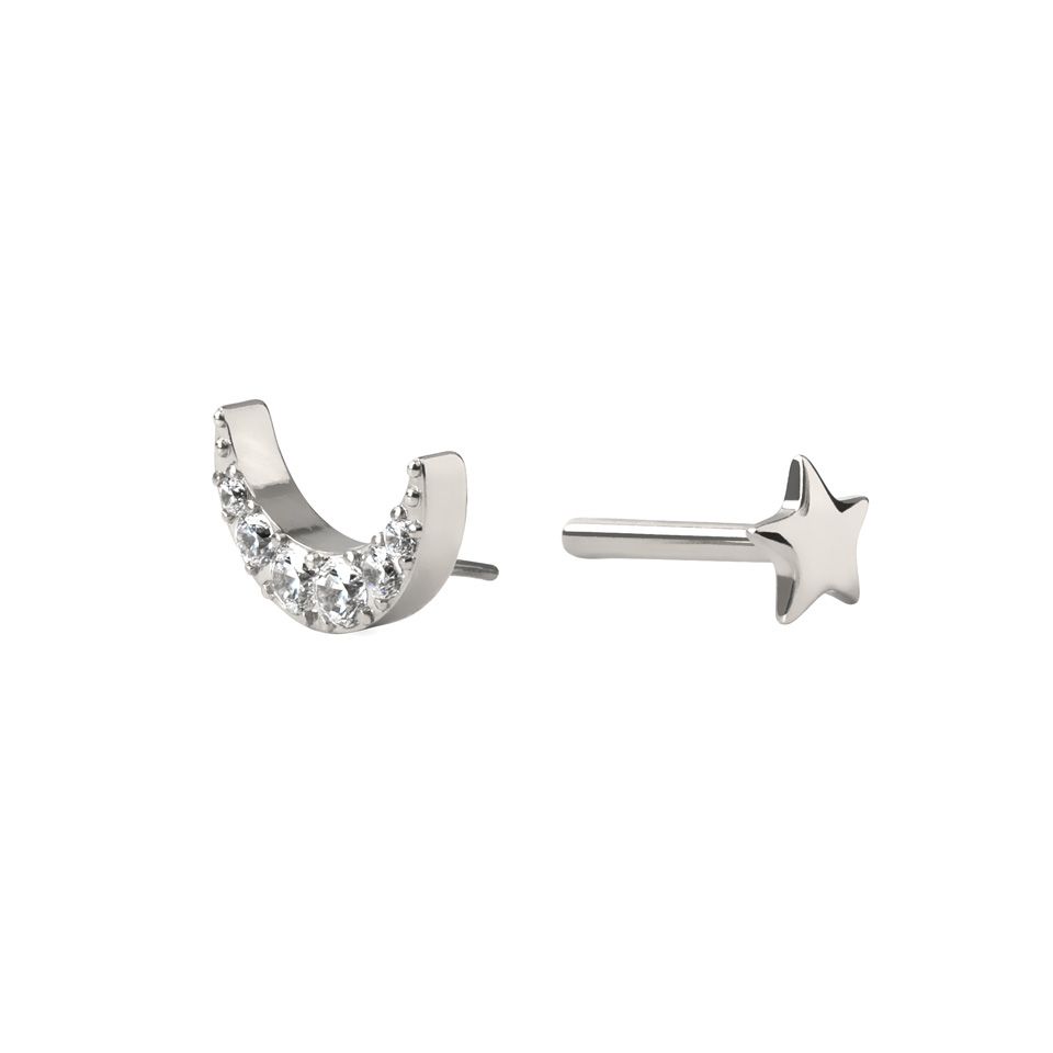 Holdlabret titánból, csillag alakú hátoldallal
