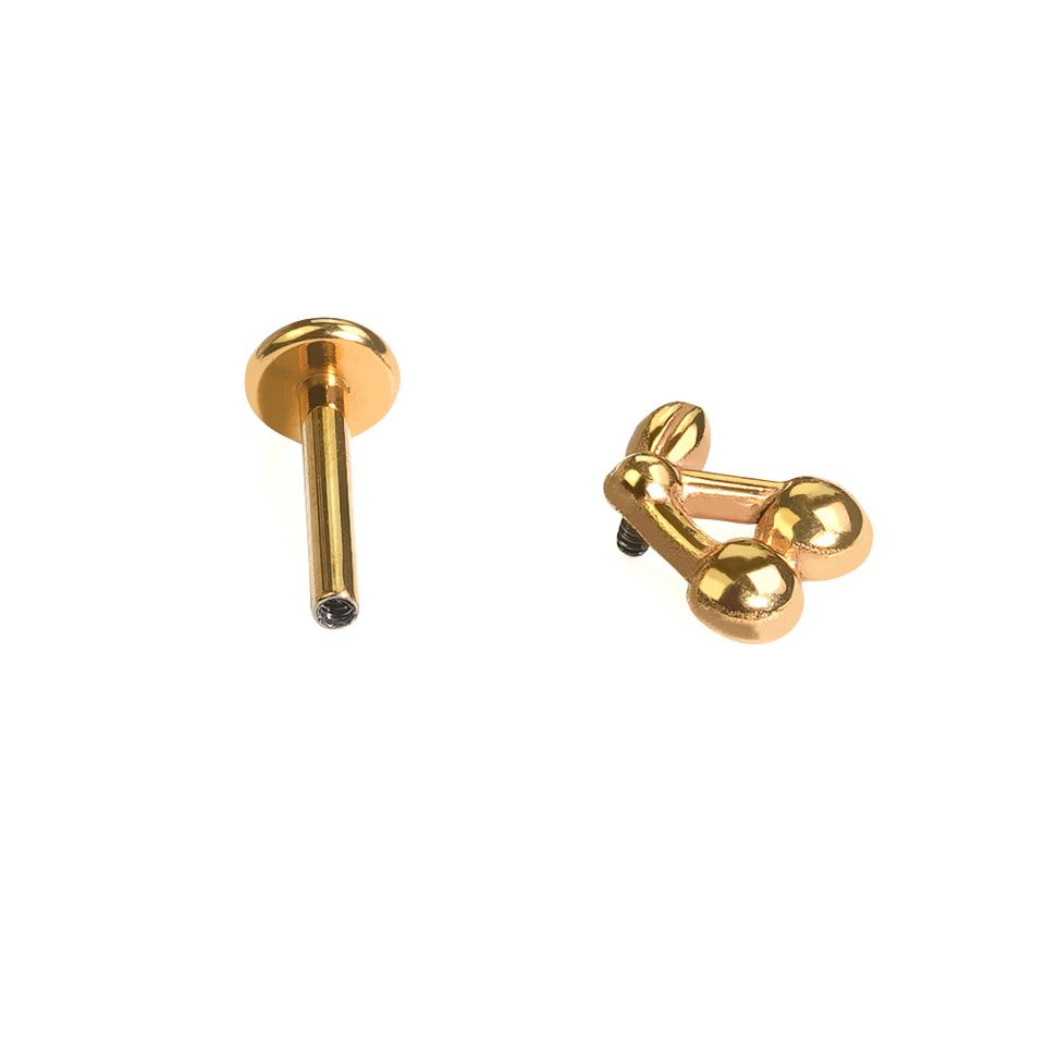 Cseresznyés titán labret lapos hátoldallal