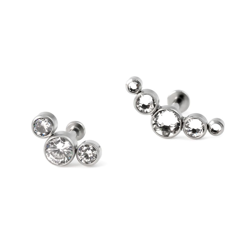 Push-in titán labret különféle kövekkel