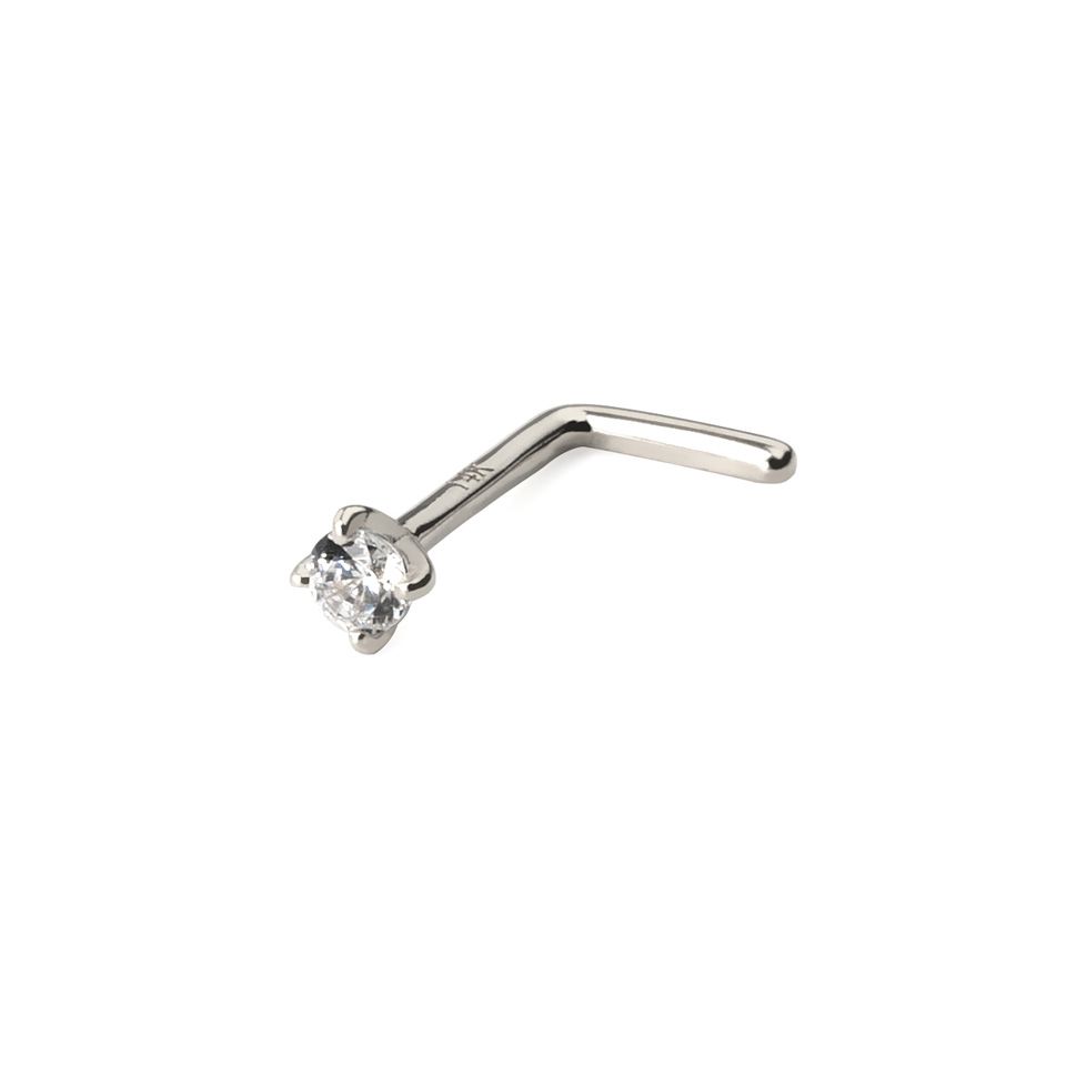 Orr piercing 14 karátos aranyból, kerek kővel