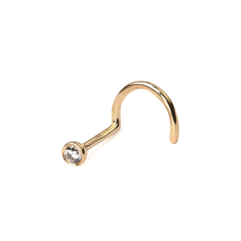 Orr piercing 14 karátos aranyból, foglalatos kővel