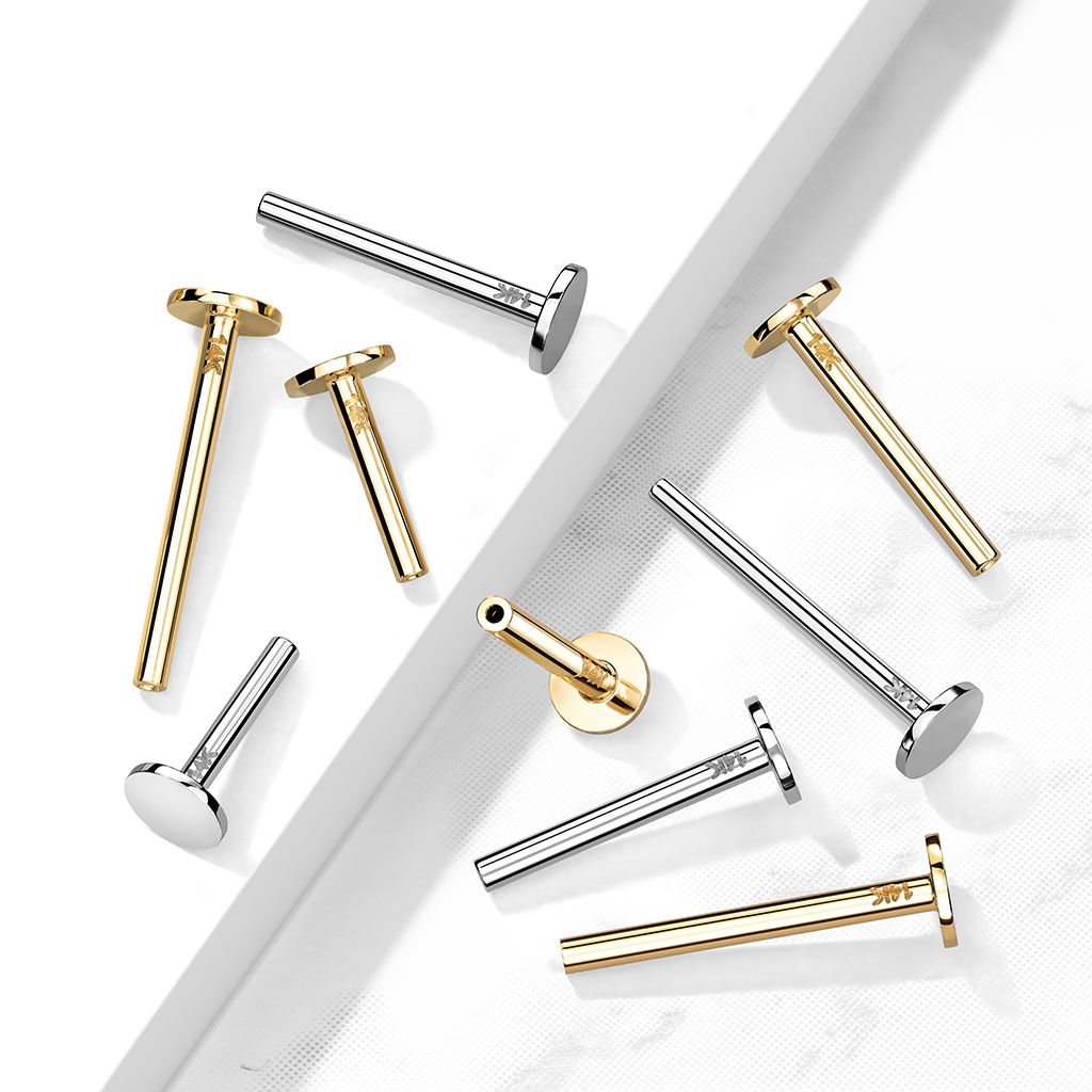 Push-in labret 14K aranyból