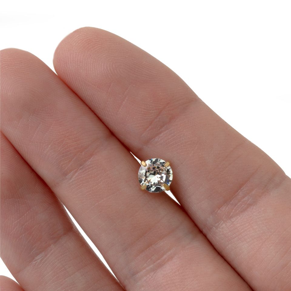 Nyelvpiercing kerek kristállyal